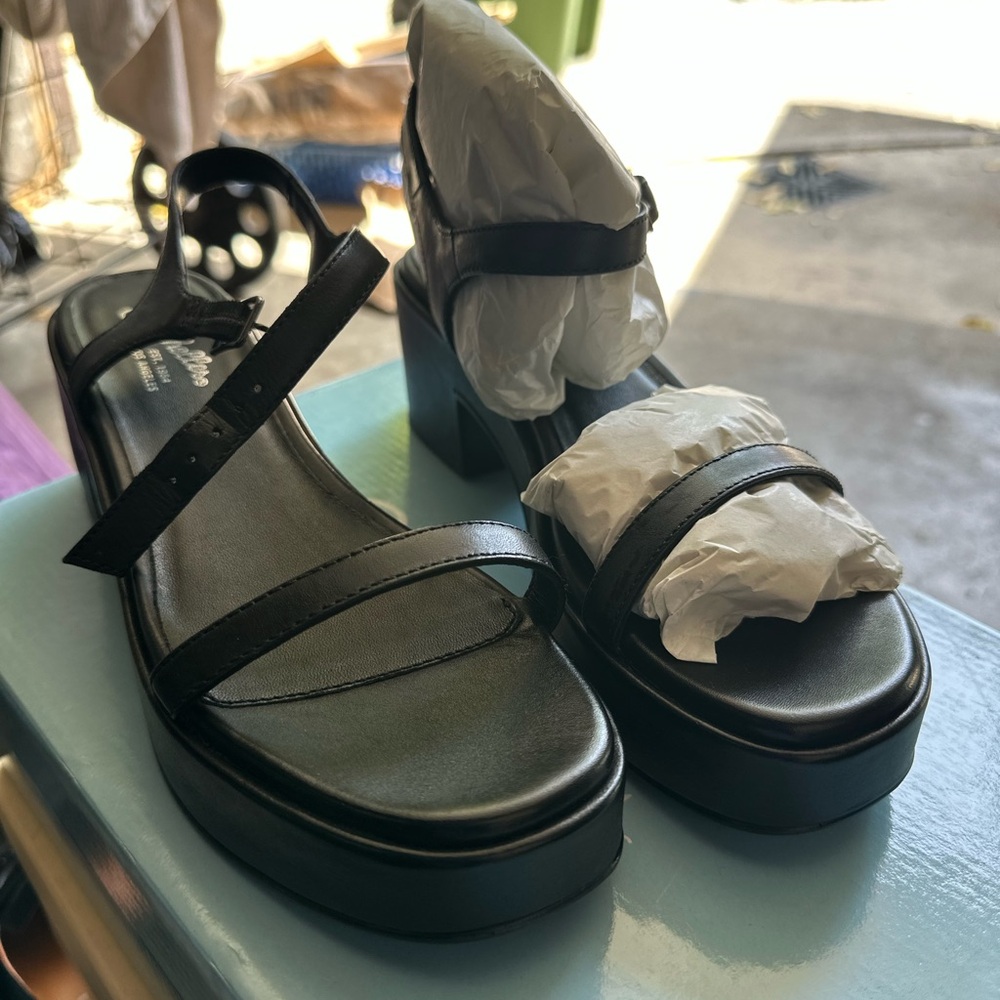 Seychelles Black Platform Sandals